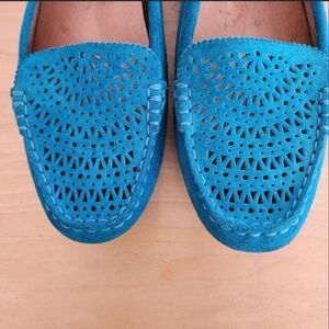 UGGS Teal Blue Suede Loafers